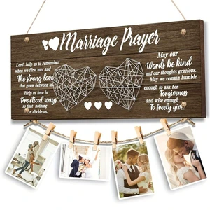 Valentine's Day Decorative Wooden Hanging Photo Clip Plaque For Wedding Party Decoration And Photo Wall Hanging Ornament