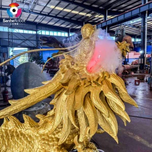 Festival Animatronic Spraying Smoke Dragon Chinese Model For Adventure Park Outdoor Home Decoration