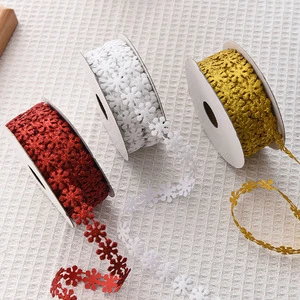Christmas Decoration Gift Wrapping Ribbon Snowflake Decorative Ribbon Florist Flower Packaging Handmade DIY Webbing Wholesale