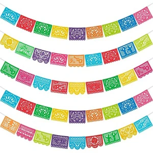 Mexican Party Long Bunting Banner Large Plastic Cino De Mayo Fiesta Party Banners