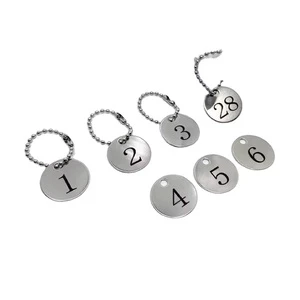 Customizable Stainless Steel Metal Number Plate Signage for Restaurant & Hotel Dining Call Tags OEM Tea/Water Cup Tags