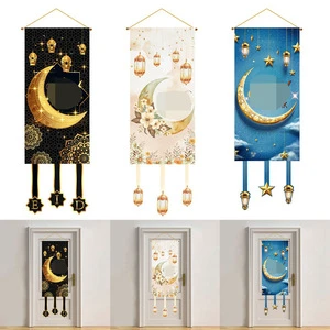 Eid Mubarak Decorations Ramadan Kareem Hanging Door Sign Ramadan Mubarak Banner Party Decorations for Party Supplies