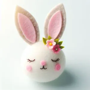 Whimsical Springtime Easter Bunny Egg Set Handmade New Zealand Felt Wool Modern Design Customizable Colors/Sizes Home Decor