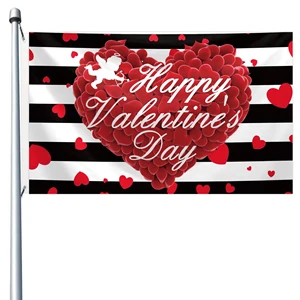High-quality Custom Polyester Size Digital Printed Valentine's Banners for Wedding Advertising Campaigns