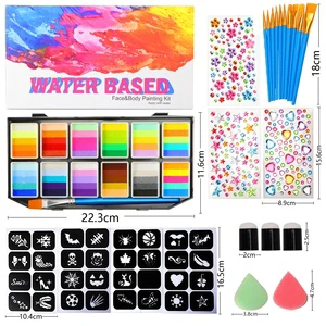 Wholesale Halloween Makeup Body Painting Supplies Party Face Paint Palette Children's Age Group Split Cake Face Paint Kit