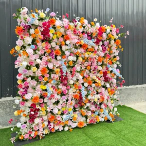 Premium Luxury Artificial Flower Wall Panels for Wedding Backdrop and Event Decoration With Realistic Floral Arrangements