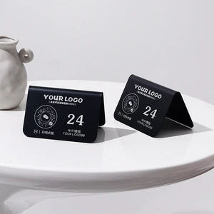 Custom Stainless Steel Table Number Plate v Shape Scan Code to Order Single Table Numbers for Restaurant Made in China