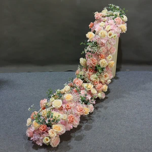 Wholesale of Various Colors of Rose Table Decorations,wedding Artificial Flower Row Forest Aisle Decoration for Wedding