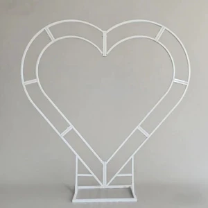 LANJO Metal Heart Shaped Arch Backdrop Stand Removable Folding Design 7-8ft Height Durable Wedding Balloon Photo Background 6ft