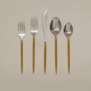 Elegant Festive Dining Stainless Steel Cutlery Set Decorative Tableware Gold Durable Portable Super Mirror Polish for Cultural
