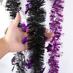 Colorful Halloween Bat Ghost Hair Strips Long Dense Ribbons Garland for Festive Party Decorations New Year's Party Novelties