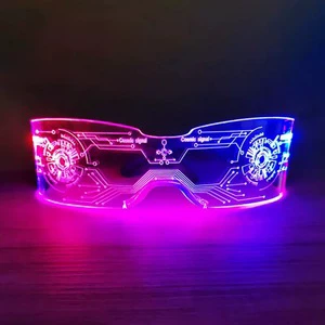 New Party Glasses Luminous Colorful LED Glasses Lighting Up Nightclub DJ Bar Music Dance Party Young Man Children Birthday Gift