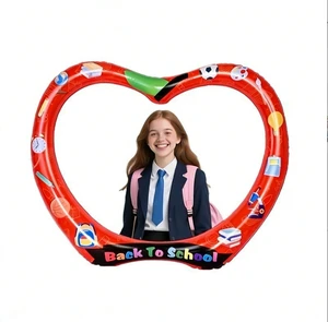 Factory Custom Cross-border PVC Inflatable Apple Photo Frame Backdrop Prop for School Season Decoration & Photo Booth