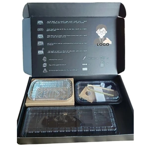 Arabic Gathering Meal Paper Barbecue Box With Built In BBQ Grills Charcoal Compartment Set Skewers Kebabs Roast Packaging