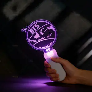 Wholesale Bulk Customization Acrylic Bts Light Stick Concert Fans Support Cheer For Dark Night Light RGB DMX Kpop Led Stick