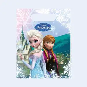 Frozen Party Favor Bags Plastic 23 X 16.5Cm 8Pcs Love 4-color Printed for Birthday Celebrations 5-7 Years