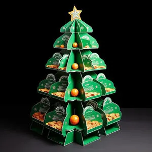 Christmas Large Cardboard Display Tree Stand Hanging Ornament Large Christmas Recyclable Tree Display Stands