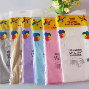 Pure Color Plastic Tablecloth 137*274CM Wholesale Birthday Dessert Table Decoration Party Supplies Decor
