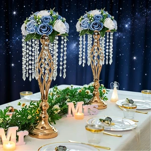 Wedding Centerpieces Decoration Home Decor Blue Silk Table Big Rose Flowers Bouquets Balls Flowers Artificial Decorative