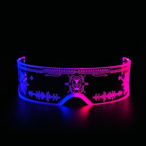 Fashionable Cyberpunk Light up Glasses Creative Party Glowing Luminous Sunglasses for Party Supplies