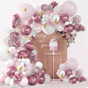 Wholesale Birthday Party Balloon Decoration Set Sequin Balloon Butterfly Sticker Combo Set Party Background Decoration