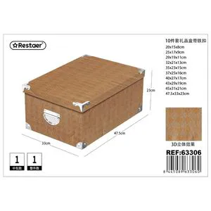 10-Piece 3D Iron Closure Gift Box 47.5*33*23 cm for Party Favors