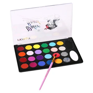 26-Color Water-Based Face Paint Kit with 5 Brushes for Children Birthday Party Decorations