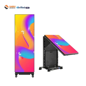 SaiRui GOB P1.2 P1.5 P1.8 P2.5 Digital Foldable Portable Indoor Led Poster Display Banner Totem Stand Screen For Shop Store