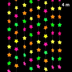 Factory Wholesale 4m Fluorescent Paper Background Decoration Banner for Child Weddings and Birthday Parties Reusable Indoor Use