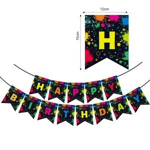 Hot Sale Colorful Birthday Party Decorations Banner Flag Decor Bandera Happy Birthday Banner Birthday Party Supplies