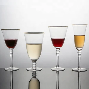 European Hot Event Hand Blown Vintage Wine Glasses Set of 6 for Wedding Party