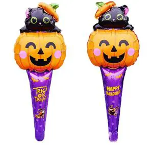 Halloween Cartoon Pumpkin Ghost Aluminum Film Hitting Stick Toy Party Decoration Cheer Stick Handheld Balloon