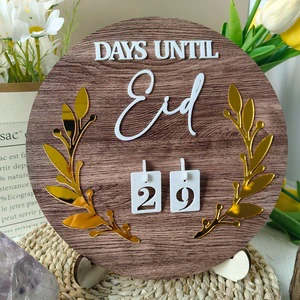 Ramadan Countdown Calendar Eid Wooden Advent Ornaments Ramadan Kareem Gifts Home Decoration Islam Muslim Party Supplies