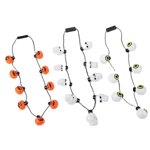 New Arrival Halloween Decorations Outdoor EP Light up Pumpkin Toys Festival Party Necklaces Event Supplies
