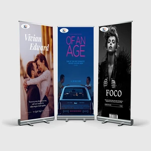 Waterproof/windproof Roll Up Banner Stand Promotion Aluminum Alloy Retractable Portable Rollup Banner Backdrops For Events