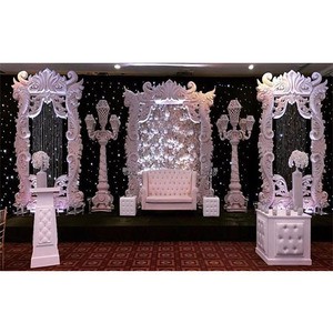 Dreamy Wedding White Stage Decoration Paris Stunning Wedding Stage Decoration Props Modern Fiber Panels for Wedding Stage