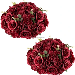 Home Table Decoration Artificial Roses Wedding Centerpieces Purple Flowers Ball for Wedding Decoration and Table Centerpiece