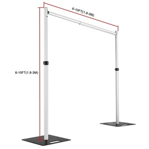 Factory Direct Adjustable Aluminum Alloy Wedding Flower Wall Stand Silver Telescopic Background Stand Wedding Decorations