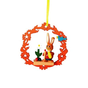 Poplar Wood Rabbit Ornaments for Easter Hanging Decorations