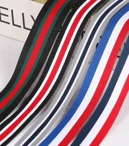 Printed Skin-friendly 100% Polyester Stripe Christmas Ribbon