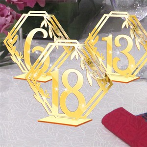 Modern Gold Silver Acrylic Wedding Number Table Card Banquet Reception Decor Seat Card for Wedding Party Bridal Shower