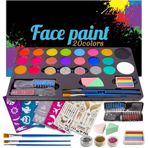 Bonvada Hot Selling Easy to Remove 20 Colors Washable Face Paint Kit for Kids Parties Customizable Size