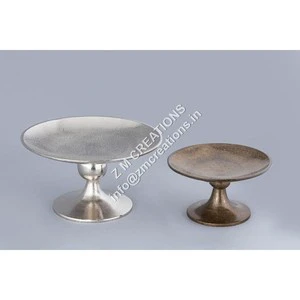 Event Supplies Decorative Pedestal Bowls Dish Set Aluminum Antique Finished Metal Serving Bowls Table Decor Items 100pcs