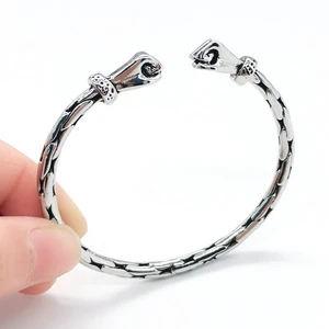 Powerful Strike Men's Bracelet Fried Dough Twist Double Fist Twisted Pattern Vintage Old Style Couple Bracelet