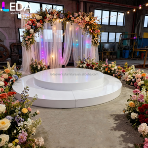 LEDA Wedding Decoration Supplies Acrylic Double Layer Round White Platform Stage for Outdoor Event