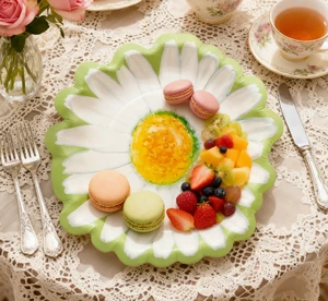Customized Disposable Modern Flower-patterned Fresh Design Paper Plates for Party Breakfast Picnic