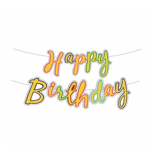 Durable UV Gold Glitter Happy Birthday Banner Elegant Party Decoration for All Celebrations for Best Wholesale Price