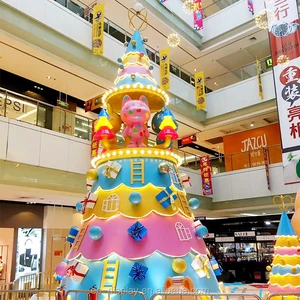Hot-Selling Customized High Quality Metal and Resin Christmas Tree Decorations Shopping Mall Display Props Supplier