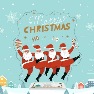 Xmas Gift Custom Color Engraved Eco-Friendly Family Tree Bauble Plastic Christmas Ornaments Cartoon Anime Style Acrylic Standee