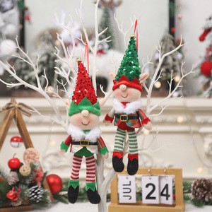 PARTYMENT Whimsical Cartoon Elf Doll Ornaments for Christmas Tree Decor New Year Holiday Party Supply Set of 12